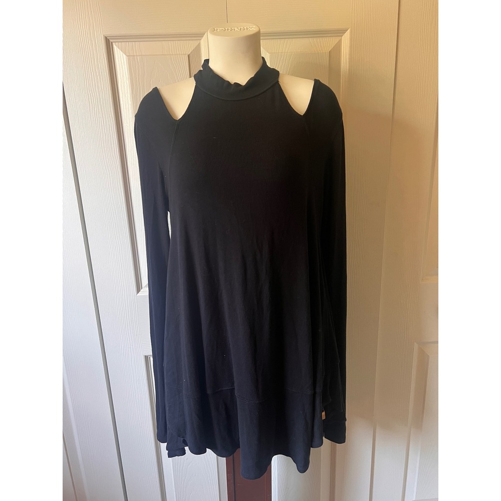 Free People 90s Grunge Cold Shoulder Dress Stevie Nicks Whimsigoth Witchy Size M